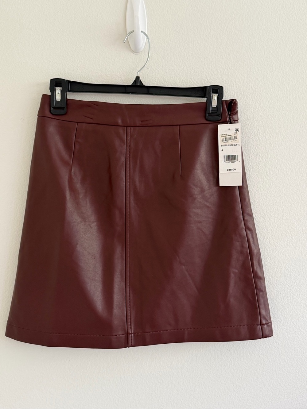 French Connection Faux Leather Mini Skirt - Deep Burgundy